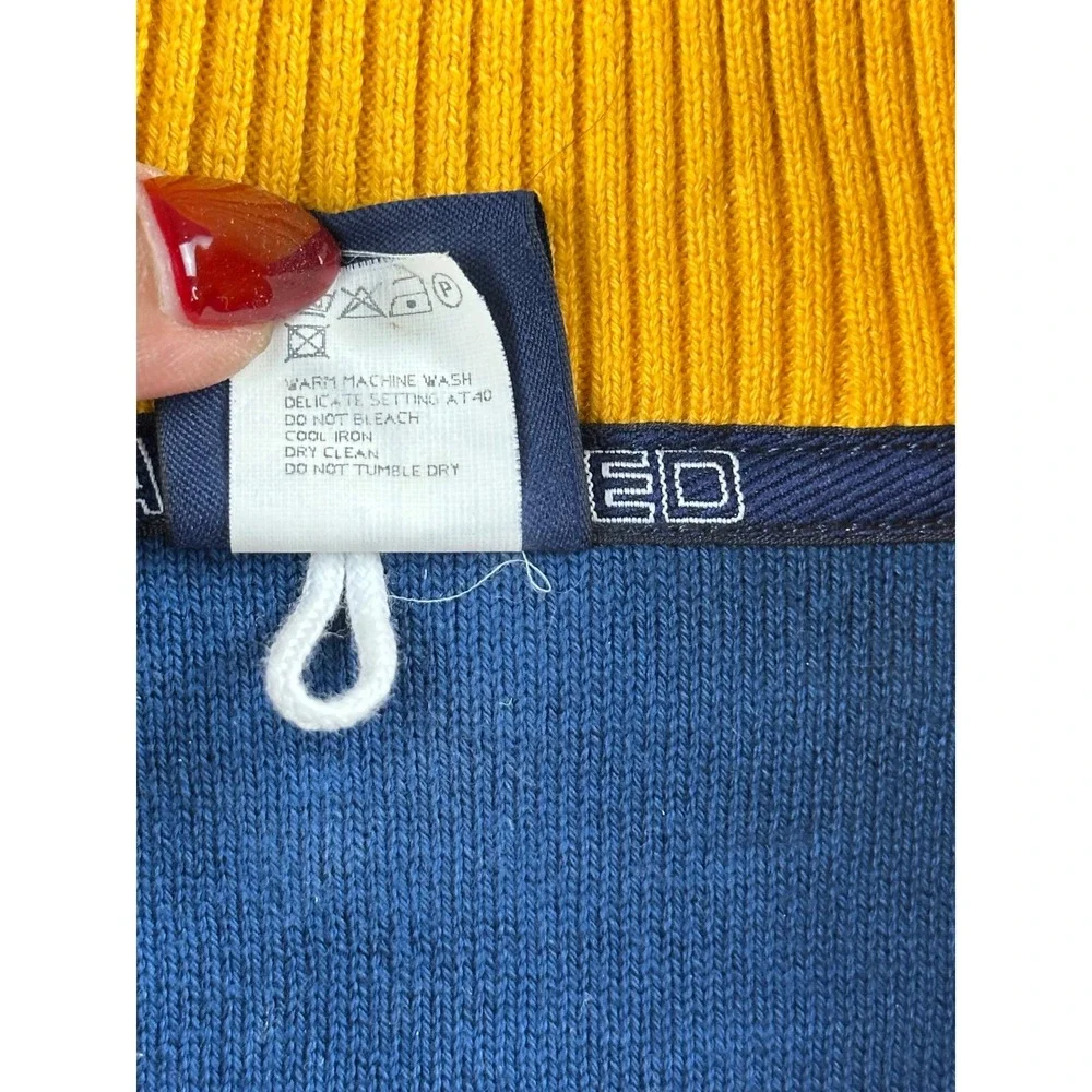 Paul & Shark Yachting Sweater Mens M Quarter Zip Yellow Watershed 100%‎ Cotton